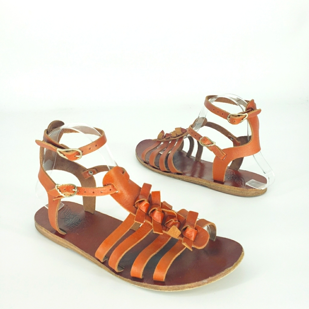 Ancient Greek Knot Bow Leather Sandals